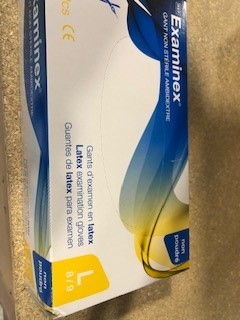 GANT EXAMEN LATEX - NON POUDRE - NON STERILE - AMBIDEXTRE - TAILLE 8/9 - L - EXAMINEX