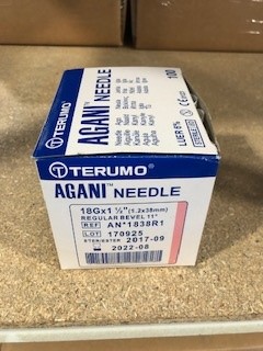 TERUMO AIGUILLE HYPODERMIQUE UU - 18 G - 38 MM - ROSE - BISEAU LONG - AGANI - BTE DE 100