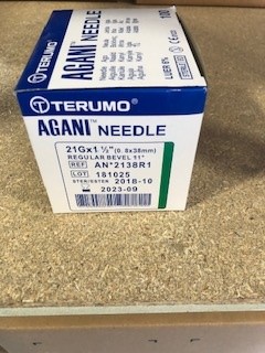 TERUMO AIGUILLE HYPODERMIQUE UU - 21 G - 38 MM - VERT - BISEAU LONG - AGANI - BTE DE 100