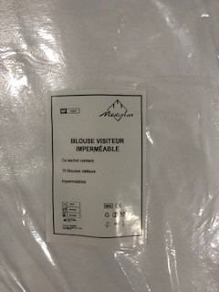 BLOUSE D'ISOLATION BLANCHE - IMPERMEABLE - BTE DE 100