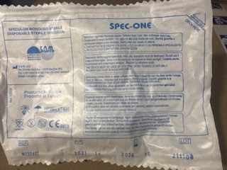 SPECULUM DE CUSCO STERILE - LARGEUR VALVES 26 MM - TAILLE MOYEN - ROUGE - SIMPLE EMBALLAGE - SACHET 1