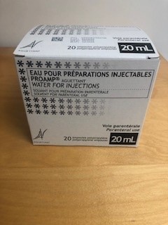 eau pour préparation injectable 20 ampoules de 20ml