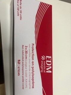 E1-PS21 PROTEGE-SONDE - POUR SONDE ECHOGRAPHIE ENDOCAVITAIRE - NON LATEX - NON LUBRIFIE 3 X 30 CM