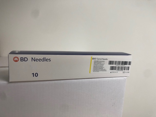 AIGUILLE POUR RACHIANESTHESIE ET/OU PONCTION LOMBAIRE - BISEAU DE QUINCKE - 20G - 150MM - JAUNE - EMBASE TRANSLUCIDE - YALE - BTE DE 10