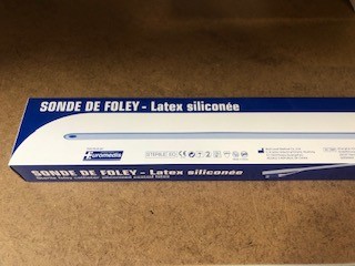 [174802] SONDE VESICALE SIMPLE COURANT - TYPE FOLEY - LATEX SILICONE - BALLONNET 5/15 ML - EXTREMITE DROITE ARRONDIE DITE NELATON 2 ILS LATERAUX EN VIS A VIS - CH 16 - LONG 41 CM - BTE DE 10