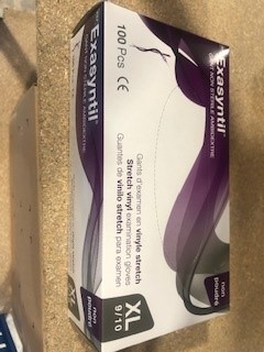 EXASYNTIL GANT EXAMEN VINYLE COLORE - NON POUDRE - NON STERILE - AMBIDEXTRE - TAILLE 9/10 - XL