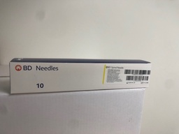 [400368] AIGUILLE POUR RACHIANESTHESIE ET/OU PONCTION LOMBAIRE - BISEAU DE QUINCKE - 20G - 150MM - JAUNE - EMBASE TRANSLUCIDE - YALE - BTE DE 10