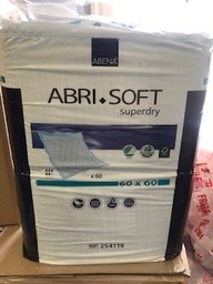 [254119] ALESES UU - FLUFF + INTRAVERSABLE - 40 G - 60 X 60 CM - ABSORPTION NORME ISO 11948 1200 ML - ABRI SOFT SUPER DRY - SACHET 60
